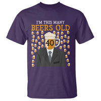 Funny 40th Birthday Drinking T Shirt I'm This Many Beers Old
