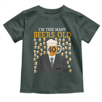 Funny 40th Birthday Drinking Toddler T Shirt I'm This Many Beers Old