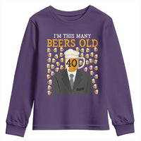 Funny 40th Birthday Drinking Youth Sweatshirt I'm This Many Beers Old