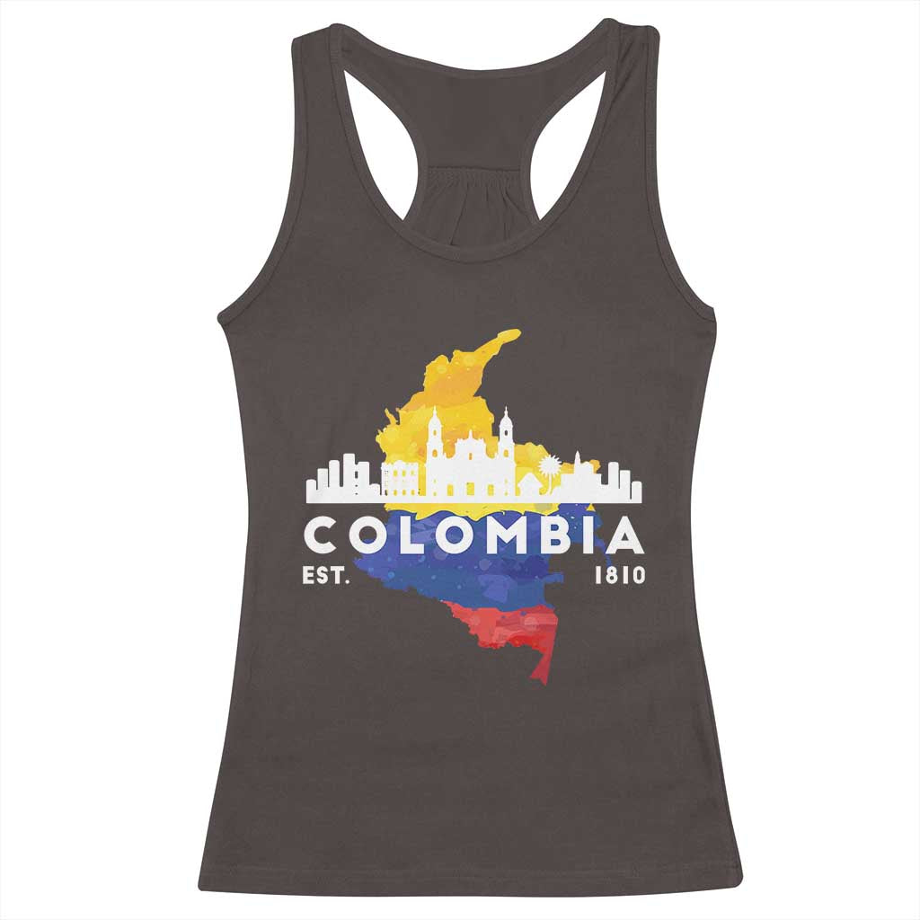 Colombian Pride Racerback Tank Top Colombia Est. 1810