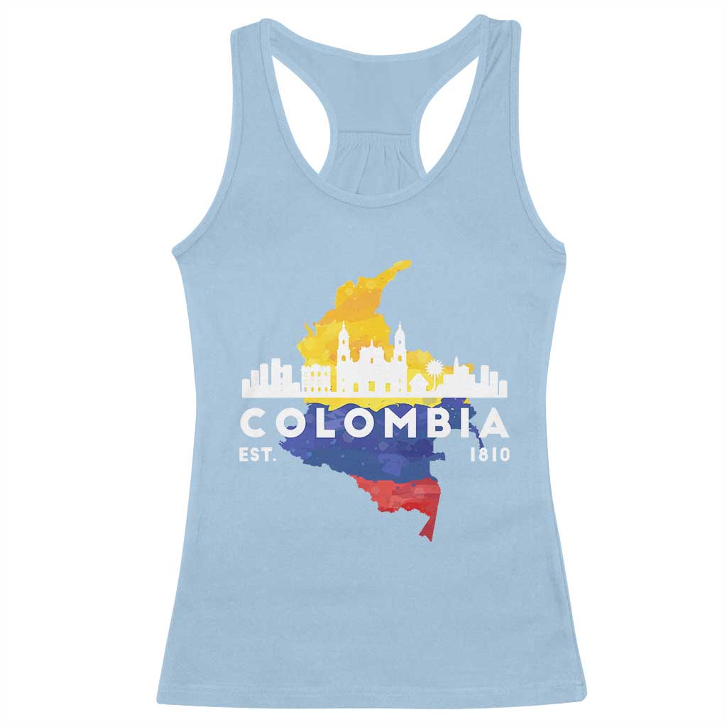 Colombian Pride Racerback Tank Top Colombia Est. 1810