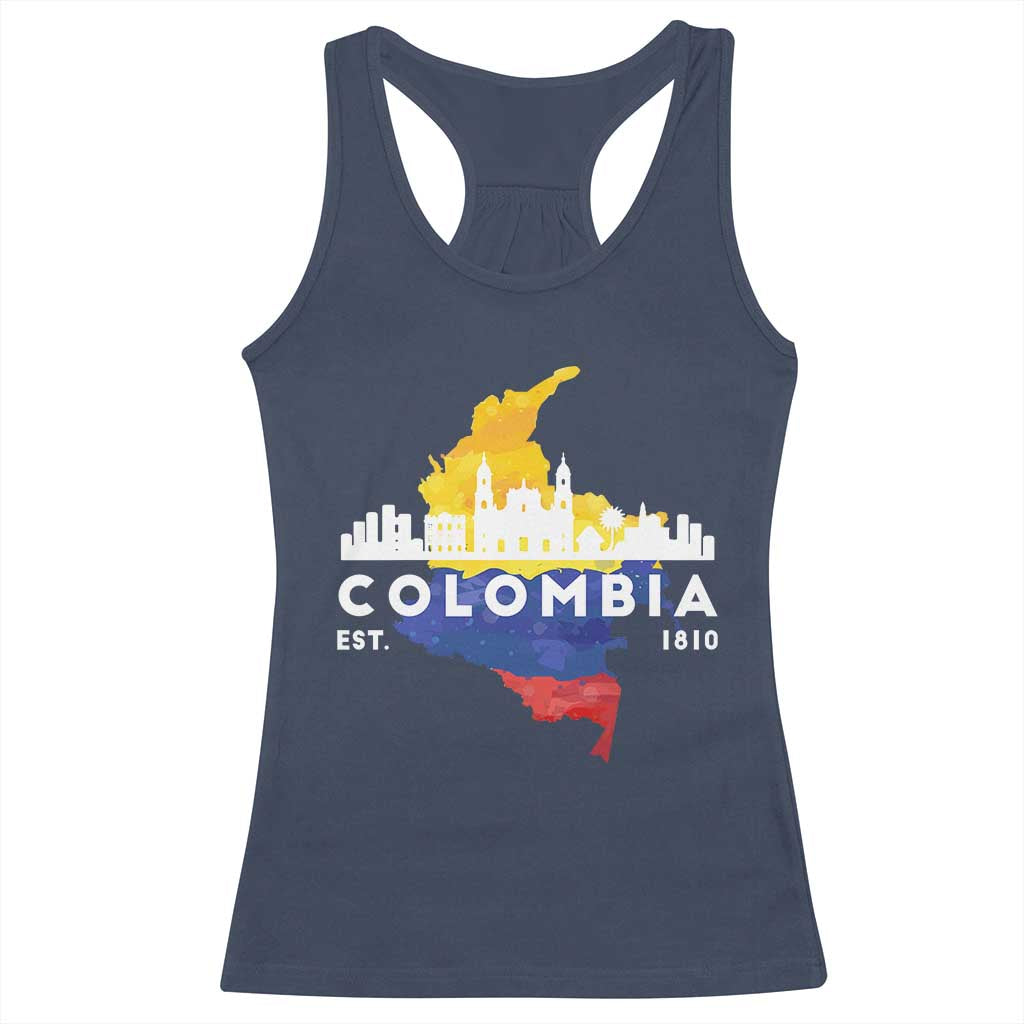 Colombian Pride Racerback Tank Top Colombia Est. 1810