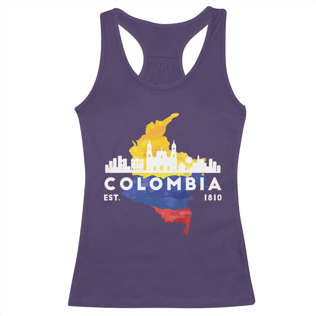 Colombian Pride Racerback Tank Top Colombia Est. 1810