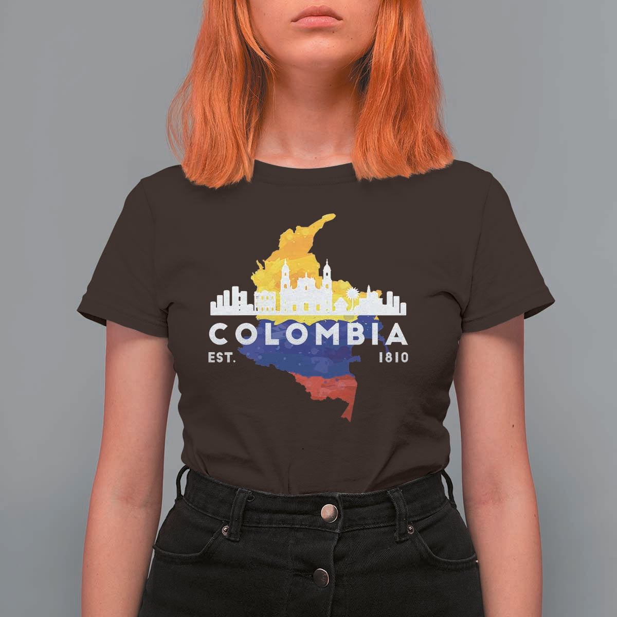 Colombian Pride T Shirt For Women Colombia Est. 1810 - Wonder Print Shop