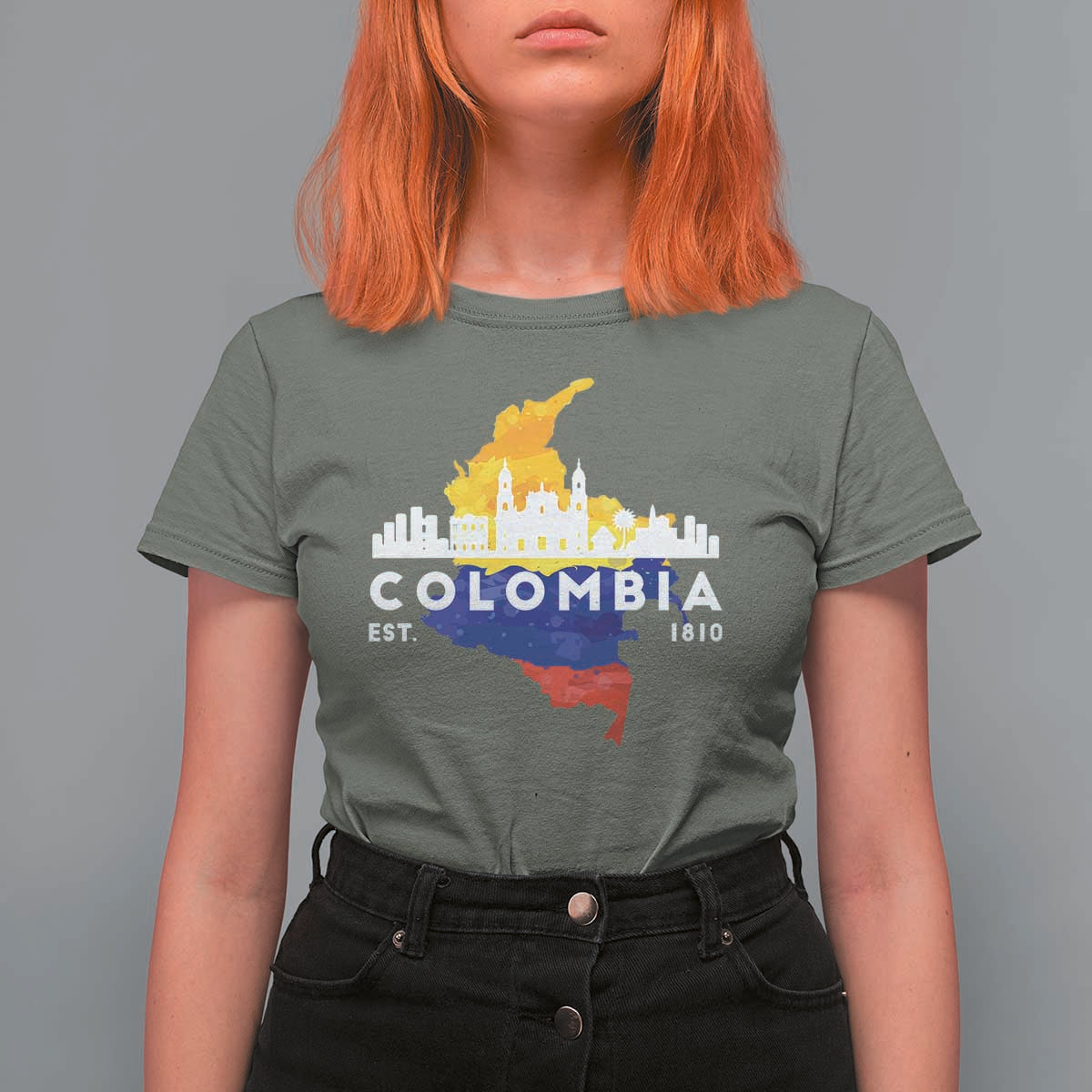 Colombian Pride T Shirt For Women Colombia Est. 1810 - Wonder Print Shop