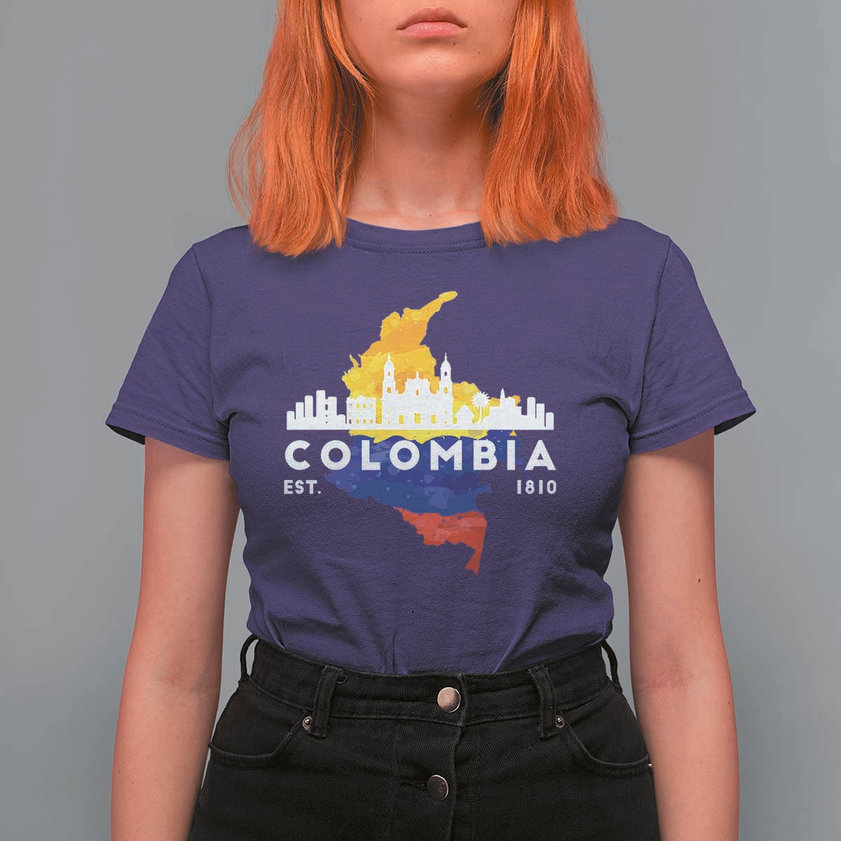 Colombian Pride T Shirt For Women Colombia Est. 1810 - Wonder Print Shop