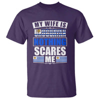 Funny My Wife Is Uruguayan T Shirt Nothing Scares Me Uruguay Flag - Wonder Print Shop