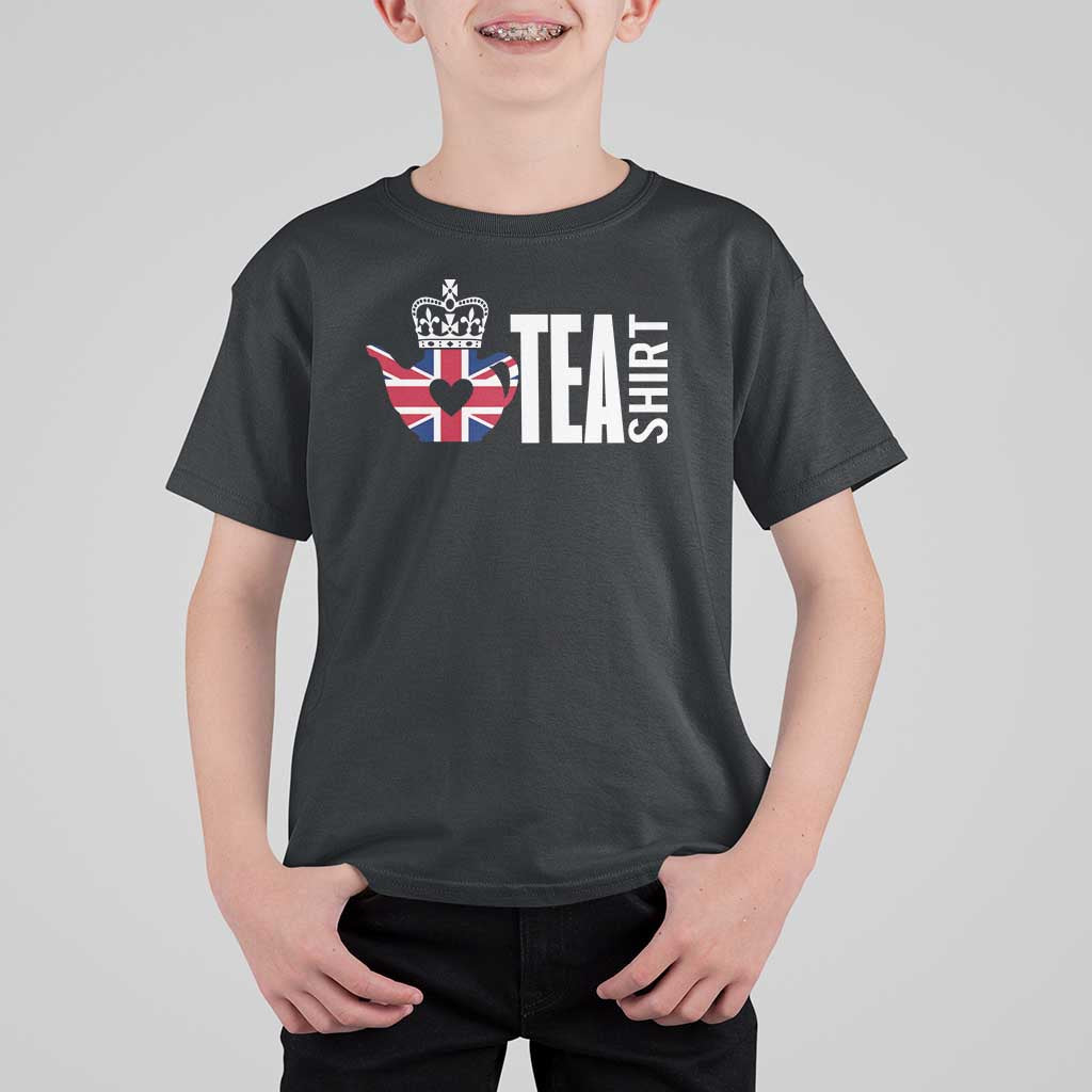 Funny English Tea UK Flag T Shirt For Kid