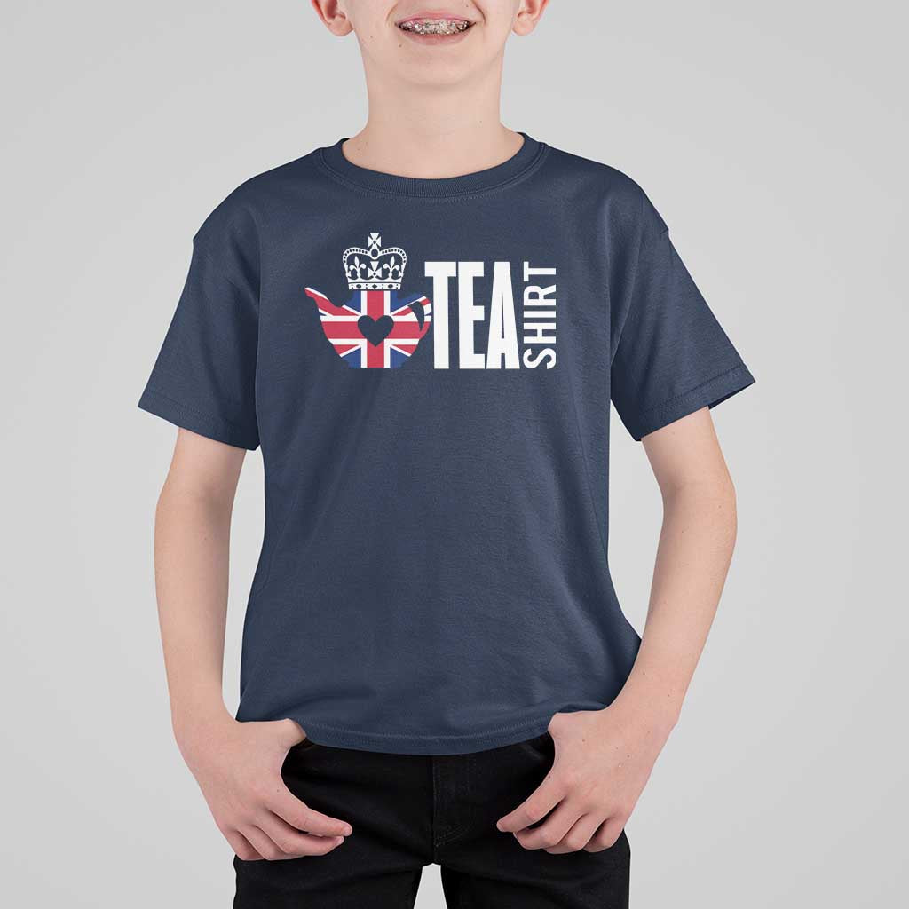 Funny English Tea UK Flag T Shirt For Kid