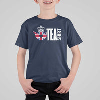 Funny English Tea UK Flag T Shirt For Kid