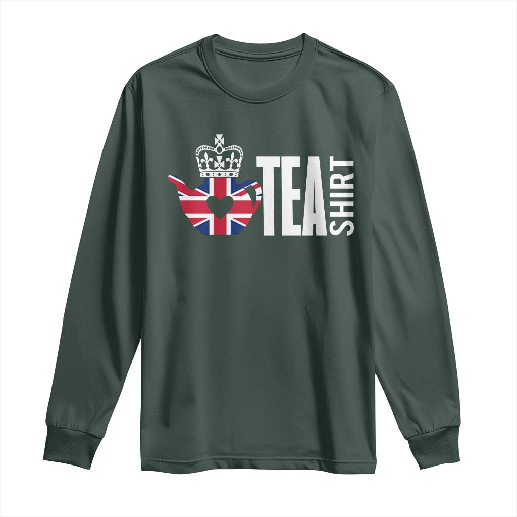 Funny English Tea UK Flag Long Sleeve Shirt