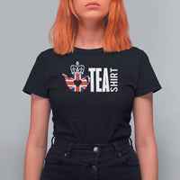 Funny English Tea UK Flag T Shirt For Women - Wonder Print Shop