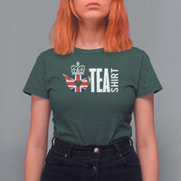 Funny English Tea UK Flag T Shirt For Women - Wonder Print Shop