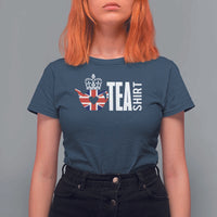 Funny English Tea UK Flag T Shirt For Women - Wonder Print Shop