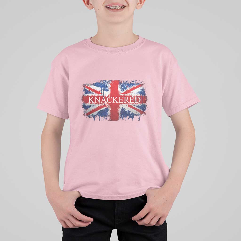 Funny Knackered The UK Flag British T Shirt For Kid