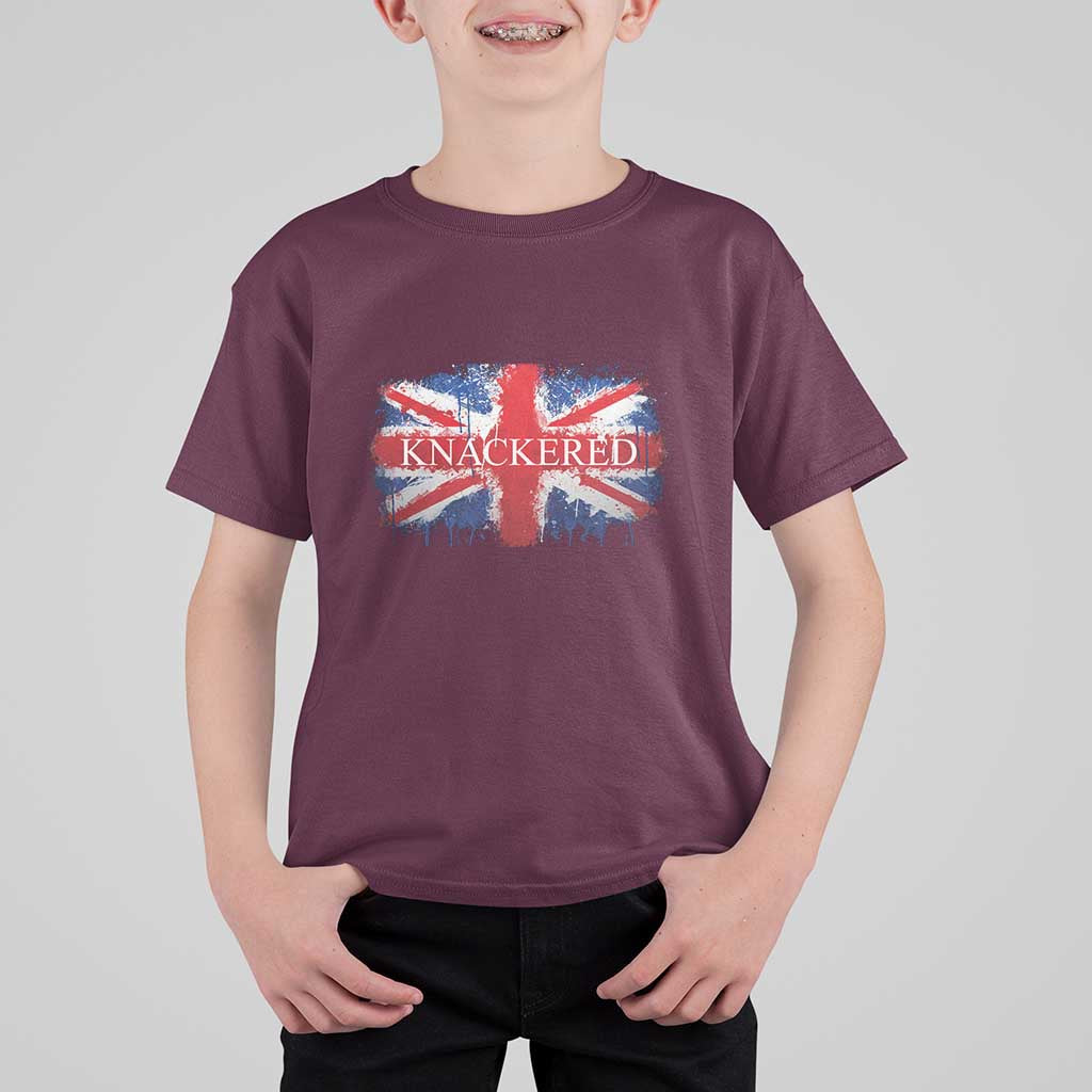 Funny Knackered The UK Flag British T Shirt For Kid