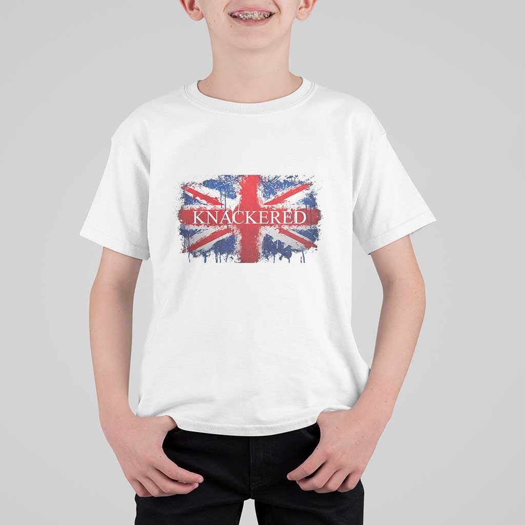 Funny Knackered The UK Flag British T Shirt For Kid