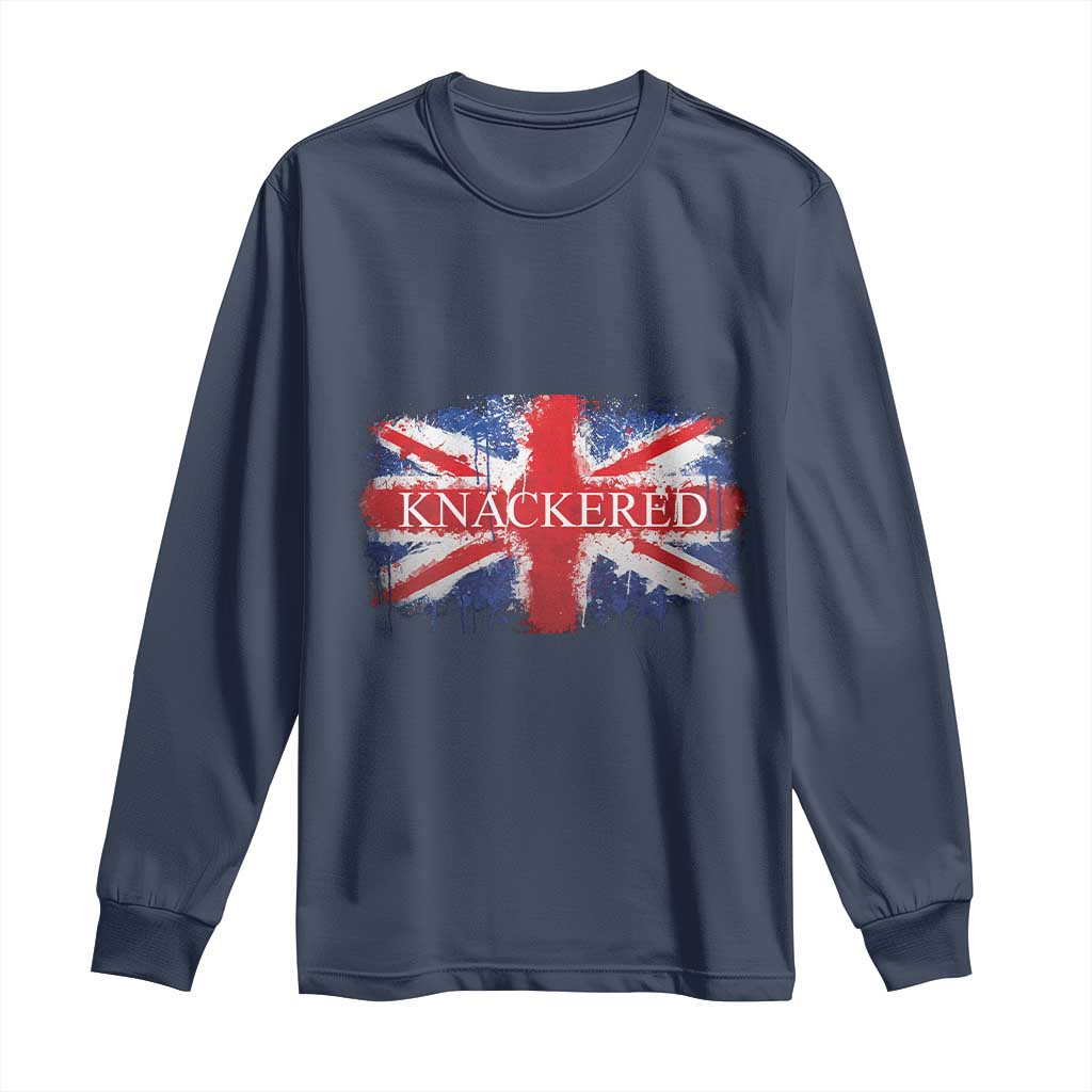 Funny Knackered The UK Flag British Long Sleeve Shirt