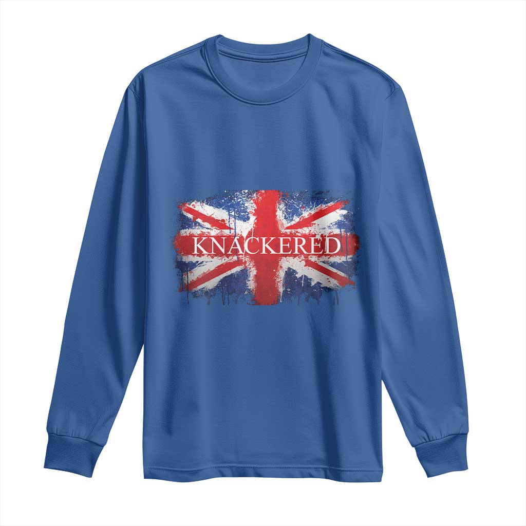 Funny Knackered The UK Flag British Long Sleeve Shirt