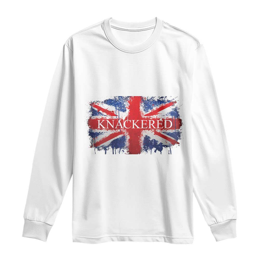Funny Knackered The UK Flag British Long Sleeve Shirt