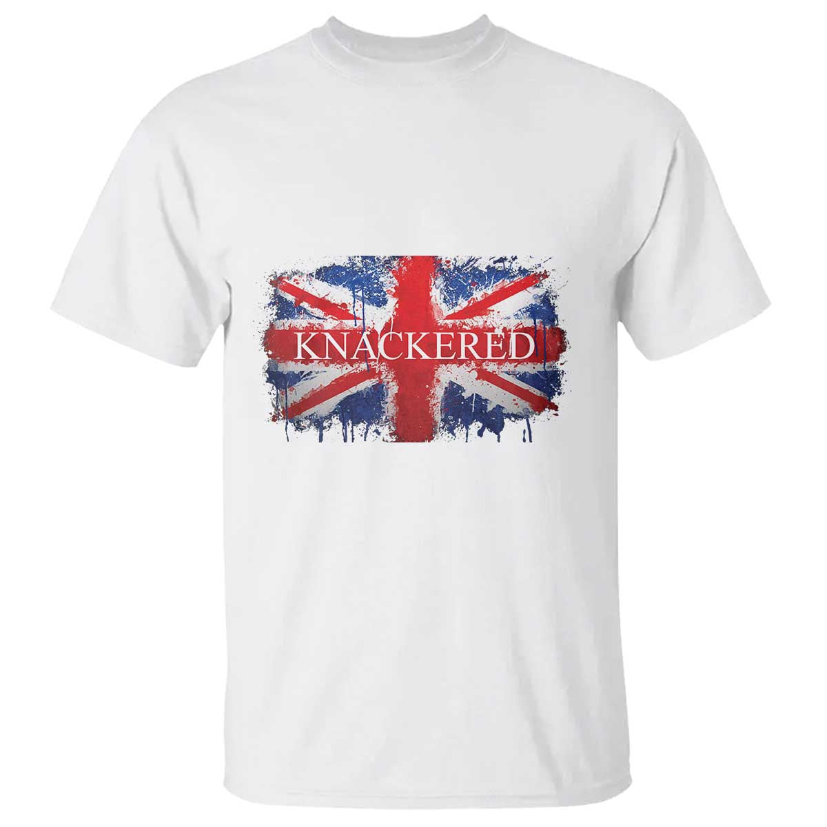 Funny Knackered The UK Flag British T Shirt - Wonder Print Shop