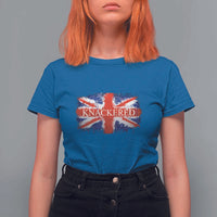 Funny Knackered The UK Flag British T Shirt For Women - Wonder Print Shop