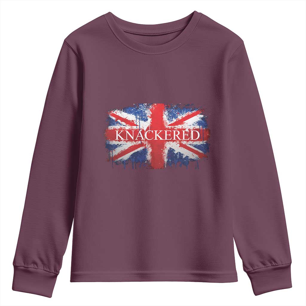 Funny Knackered The UK Flag British Youth Sweatshirt