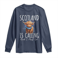 Scotland is Calling and I must Go Highland Cow Long Sleeve Shirt