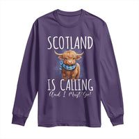 Scotland is Calling and I must Go Highland Cow Long Sleeve Shirt