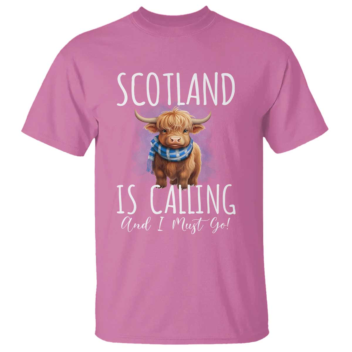 Scotland is Calling and I must Go Highland Cow T Shirt - Wonder Print Shop