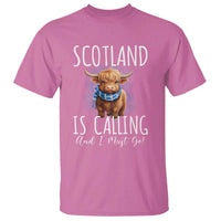 Scotland is Calling and I must Go Highland Cow T Shirt - Wonder Print Shop