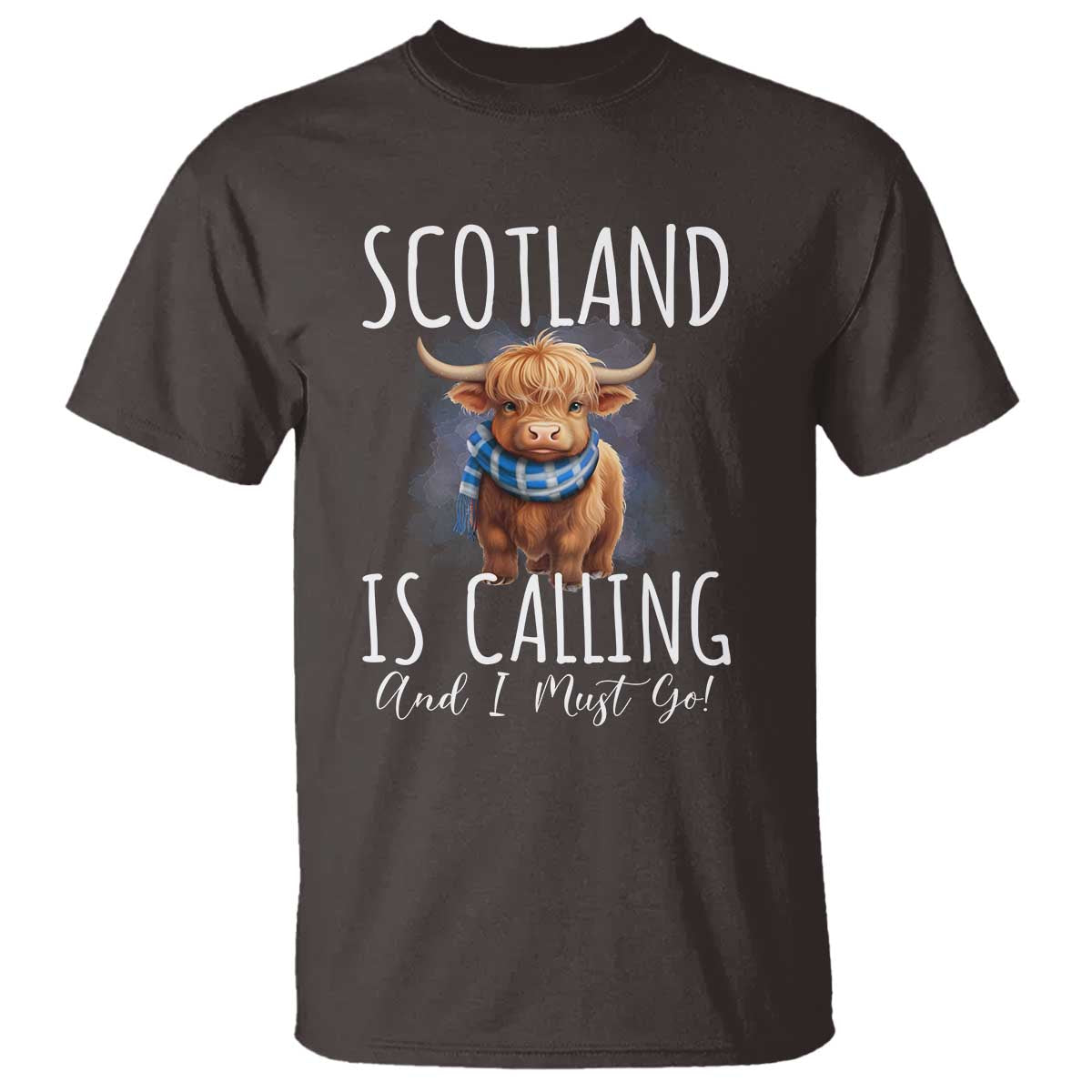 Scotland is Calling and I must Go Highland Cow T Shirt - Wonder Print Shop