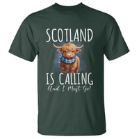 Scotland is Calling and I must Go Highland Cow T Shirt - Wonder Print Shop