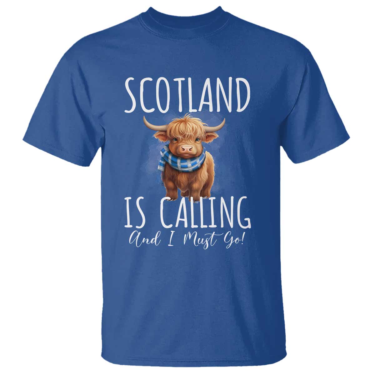 Scotland is Calling and I must Go Highland Cow T Shirt - Wonder Print Shop