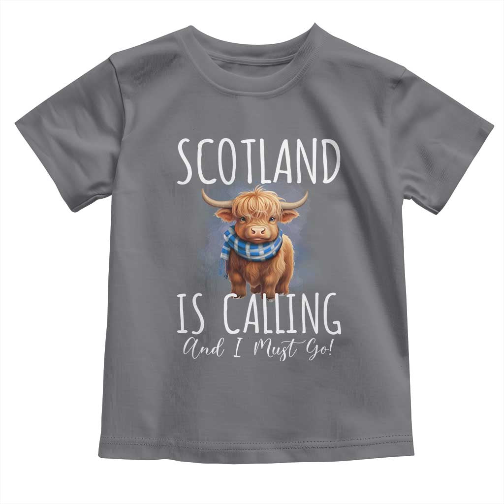 Scotland is Calling and I must Go Highland Cow Toddler T Shirt
