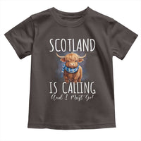 Scotland is Calling and I must Go Highland Cow Toddler T Shirt