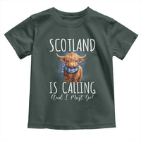 Scotland is Calling and I must Go Highland Cow Toddler T Shirt
