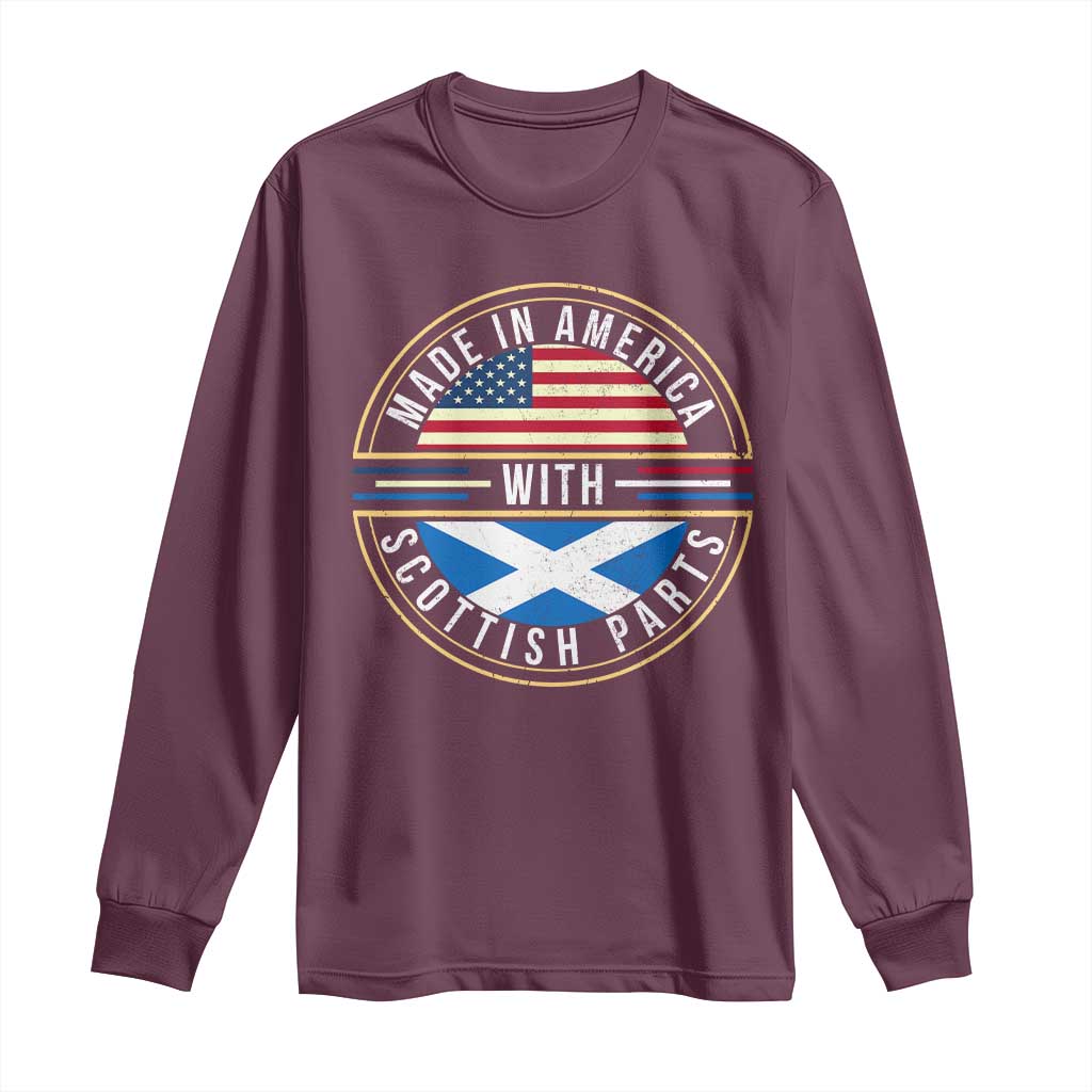 Scottish American Long Sleeve Shirt Made In America With Scottish Parts Scotland