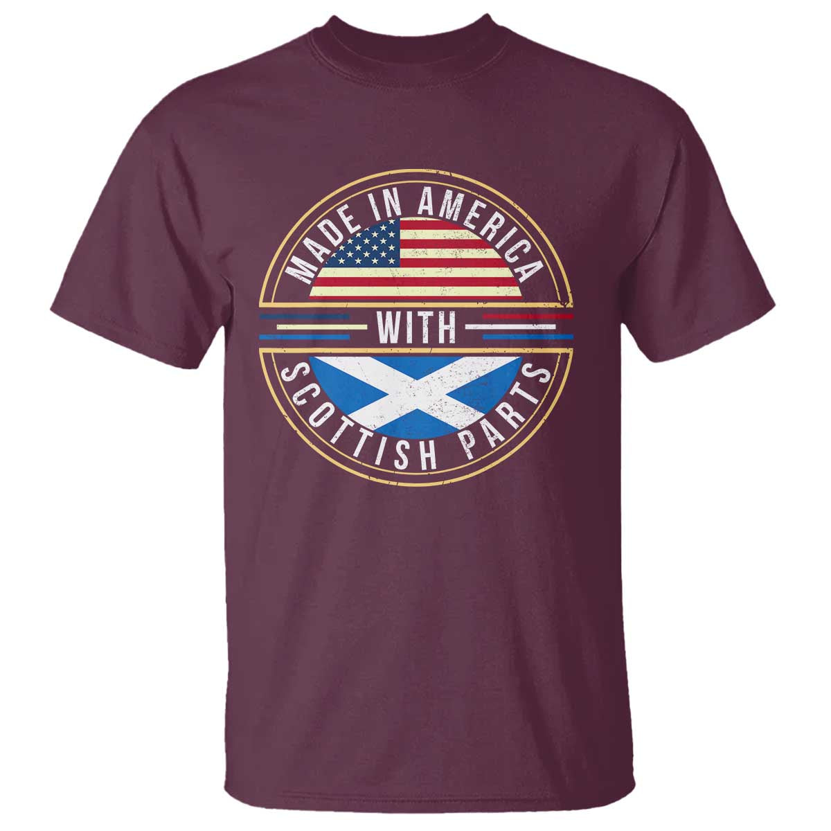 Scottish American T Shirt Made In America With Scottish Parts Scotland - Wonder Print Shop