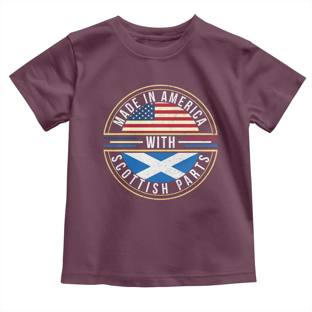 Scottish American Toddler T Shirt Made In America With Scottish Parts Scotland