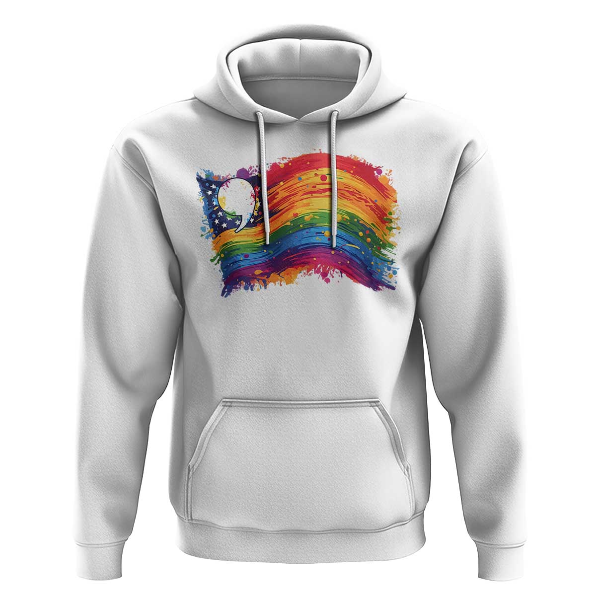Rainbow  Flag Comma La Harris 2024 Hoodie - Wonder Print Shop