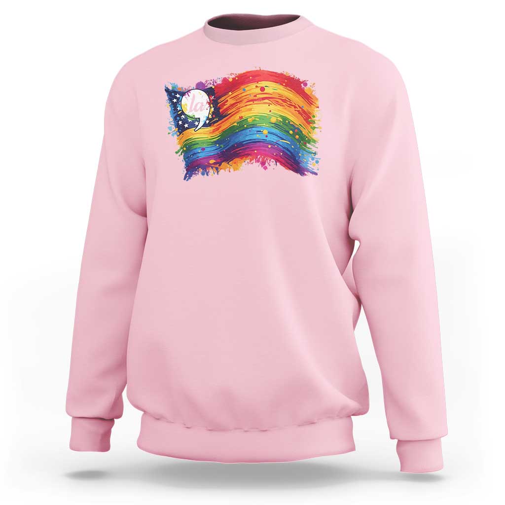 Rainbow  Flag Comma La Harris 2024 Sweatshirt - Wonder Print Shop