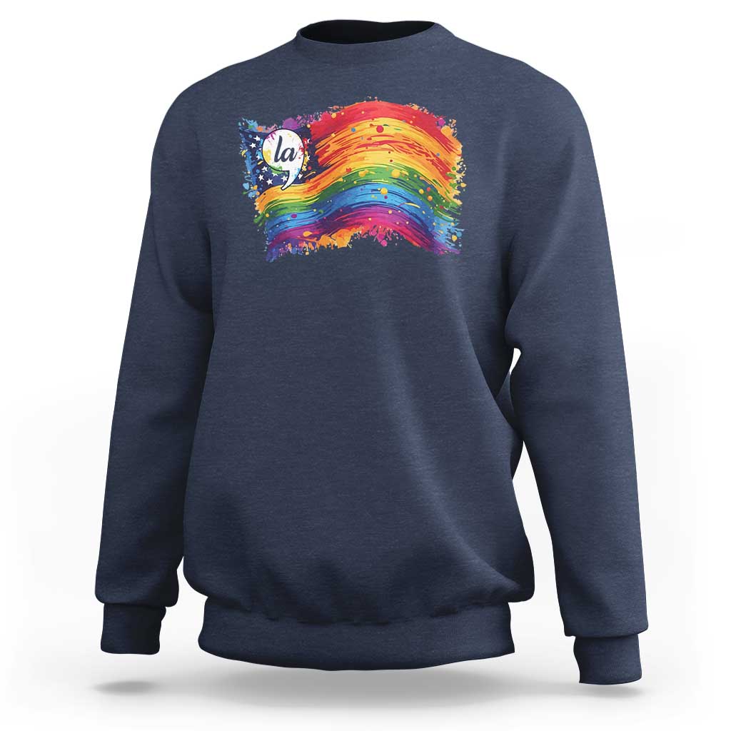 Rainbow  Flag Comma La Harris 2024 Sweatshirt - Wonder Print Shop