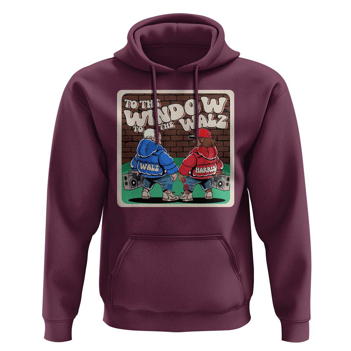 Funny Harris Walz Hoodie To The Window To The Walz Hip Hop Old School - Wonder Print Shop