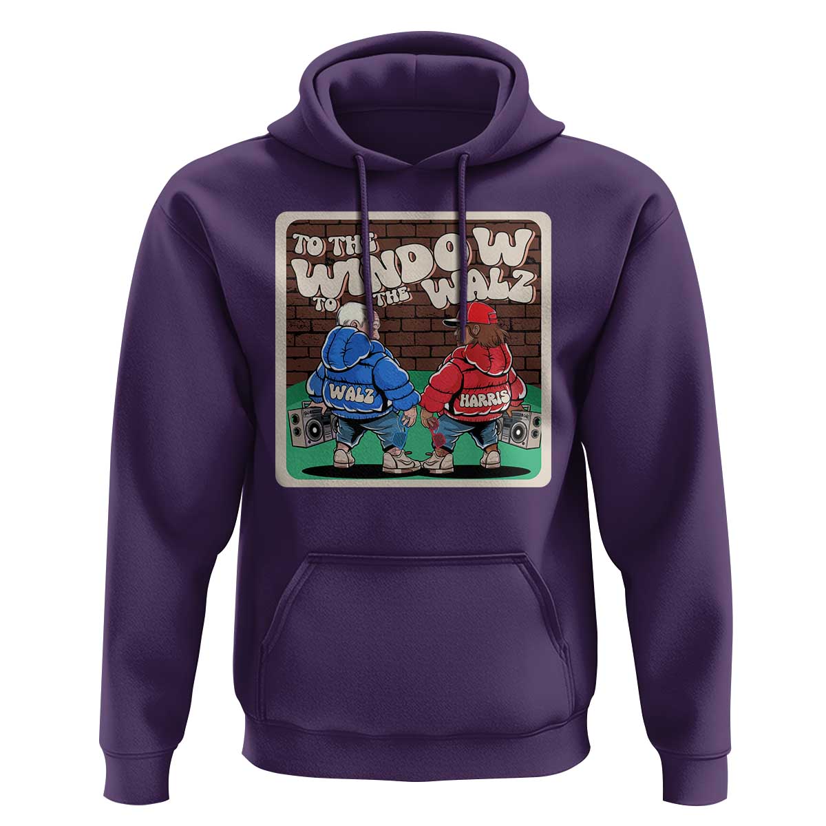 Funny Harris Walz Hoodie To The Window To The Walz Hip Hop Old School - Wonder Print Shop