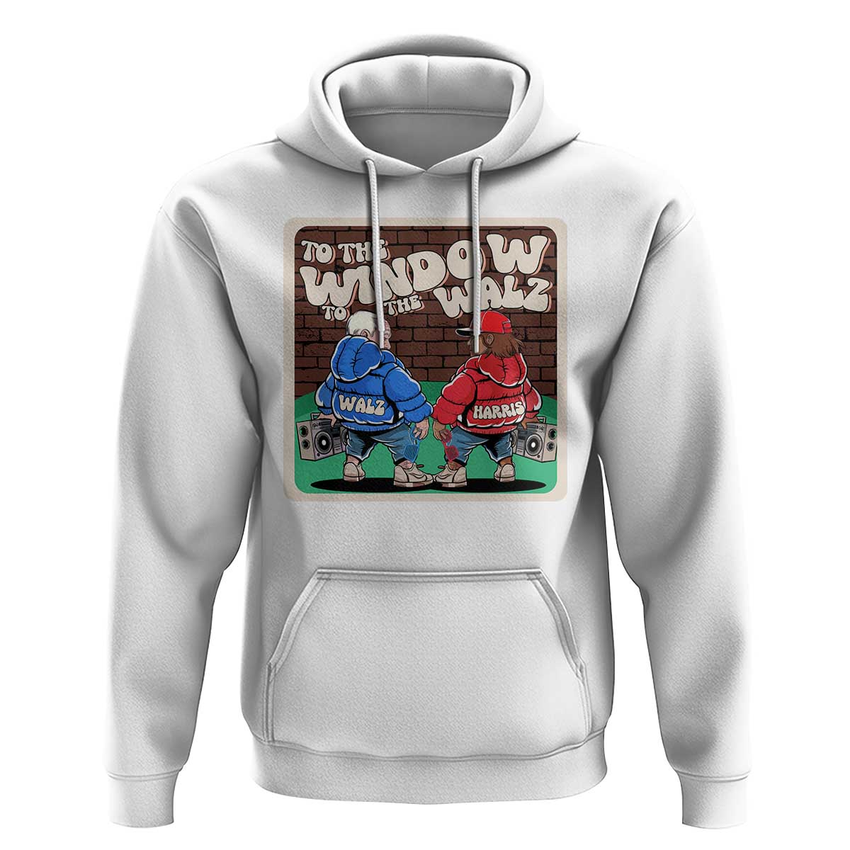 Funny Harris Walz Hoodie To The Window To The Walz Hip Hop Old School - Wonder Print Shop