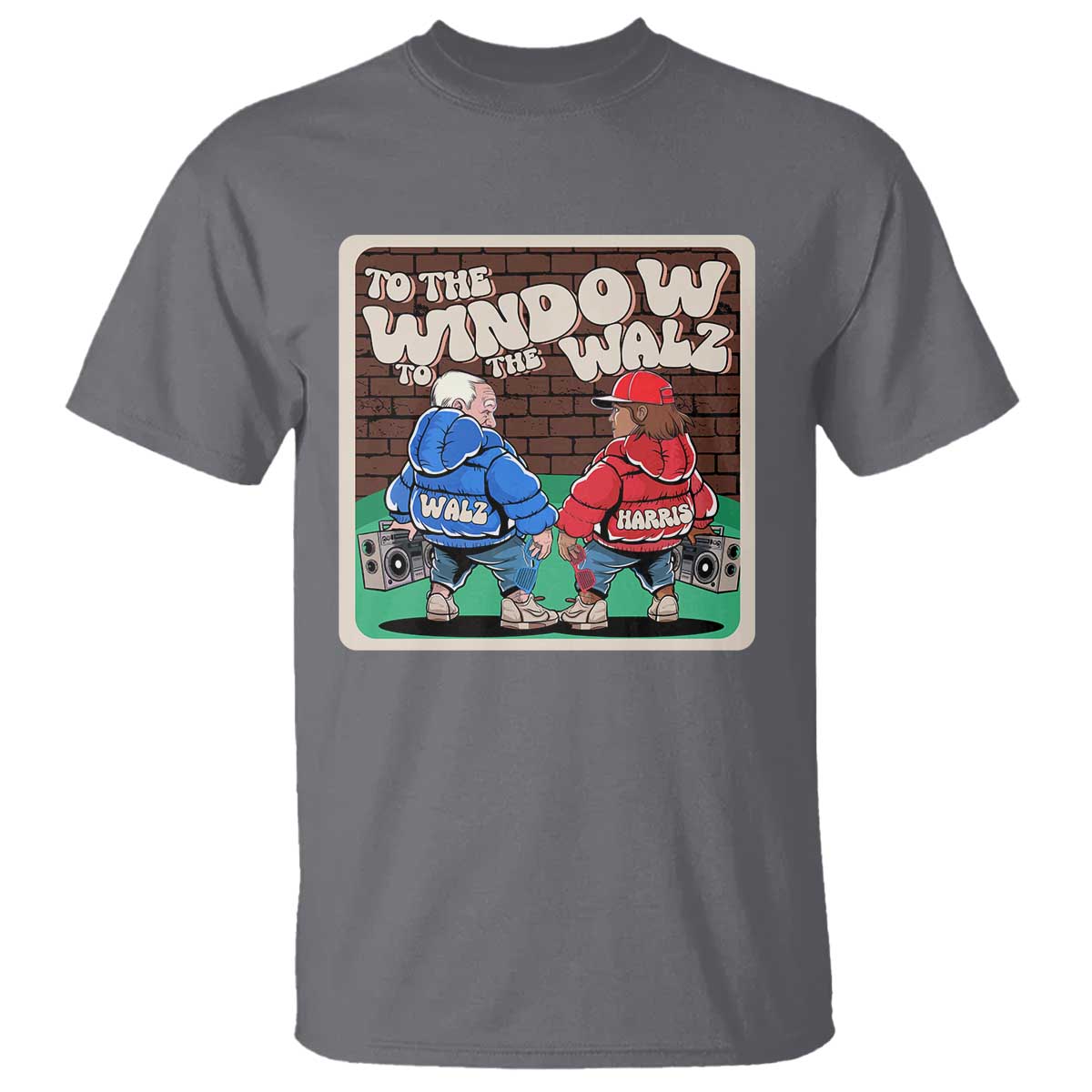 Funny Harris Walz T Shirt To The Window To The Walz Hip Hop Old School - Wonder Print Shop