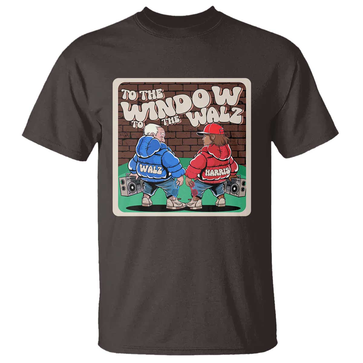 Funny Harris Walz T Shirt To The Window To The Walz Hip Hop Old School - Wonder Print Shop