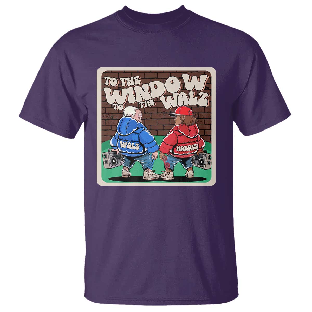 Funny Harris Walz T Shirt To The Window To The Walz Hip Hop Old School - Wonder Print Shop