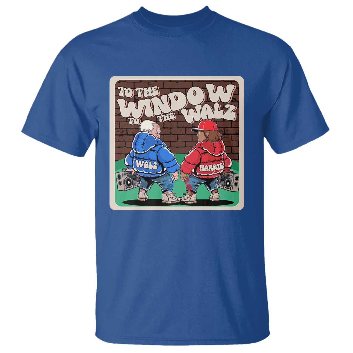Funny Harris Walz T Shirt To The Window To The Walz Hip Hop Old School - Wonder Print Shop